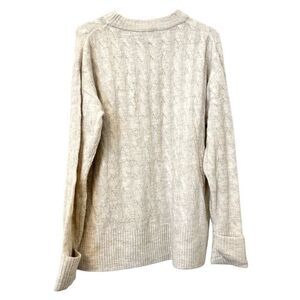 HEMA Acrylic Blend Cable Knitted Jumper Chunky Crewneck Cream Sweater XS